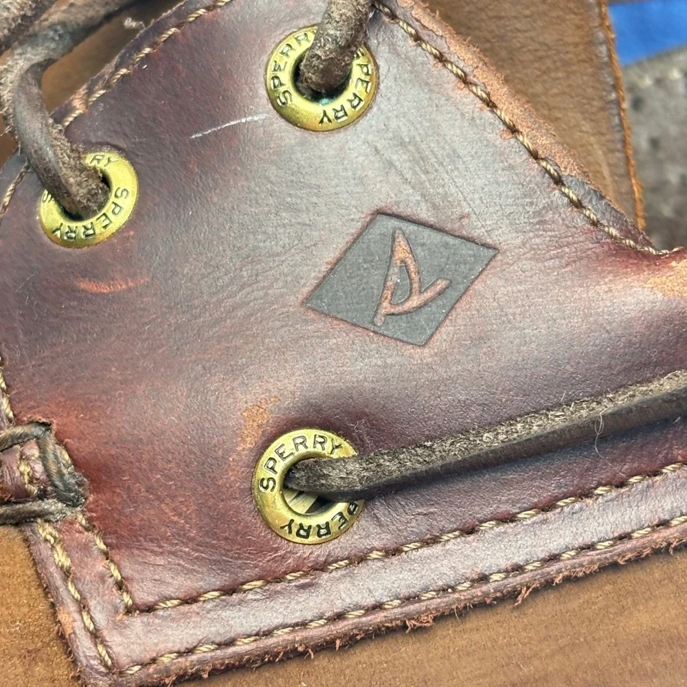 Sperry Top-Sider Boat Shoes Mens 13M Brown Leather Authentic Original Preppy